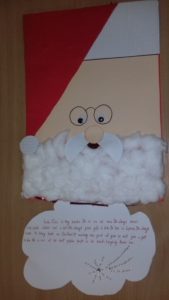 wizerunek św. Mikołaja wycięty z papieru